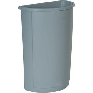 Untouchable® Containers - 21 US gal., Polyethylene, Half Round Container, Grey, 30" x 38"
