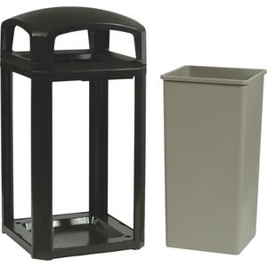 Landmark Series® Classic Container Frame With Rigid Liner - 50 US gal., Plastic, 26", 26", 46.5", Sable