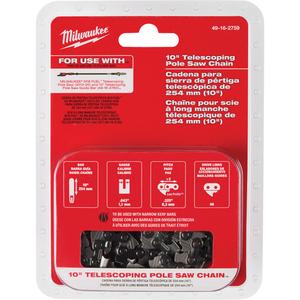 10" Telescoping Pole Saw Chain - Milwaukee® M18 Fuel™ Telescoping Pole Saw, 0.043", 0.325 Low Profile, 46