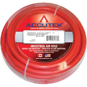 Red EPDM Industrial Air Hose Assembly - Air, Rubber, 1/2", 50', 200 psi, 1/2 NPT