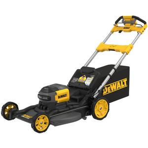 60V MAX* Brushless Cordless RWD Mower Kit - Battery Powered, 21", Self-Propelled Walk-Behind, (1) DCMWSP700-CA Cordless Brushless RWD Self-Propelled Mower; (2) DCB612 20V/60V MAX* FLEXVOLT® 12Ah Batteries; (2) DCB1104 12V MAX*/20V MAX*/FLEXVOLT® 4 Amp Chargers; (1) Grass Bag; (1) Rear Side Discharge Chute; (1) Mulch Plug