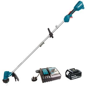 LXT Brushless 3-Speed Line Trimmer Kit - 18 V, 13", Battery Powered, 18V LXT (5.0 Ah) Li-Ion Battery BL1850B (196675-2); Rapid Charger (DC18RC); Battery Cover (450128-8); Bump & Feed Trimmer Head (191R00-0); Protective Guard (412580-8); Shoulder Harness (127508-0); Hex Wrench 4 (783202-0); Accessory Bag (831304-7)