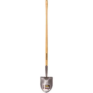 Round Point Shovel - 11-1/4" x 8-3/4", Forged Steel, Hardwood, Straight, 48", Limited Lifetime