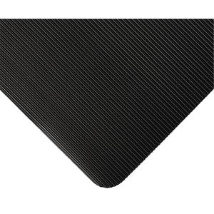 Standard Mat No.381 - 3', 105', Anti-Fatigue Mat, 1/8", Black, PVC, Corrugated, Runner, Corrugated Pattern, Dry