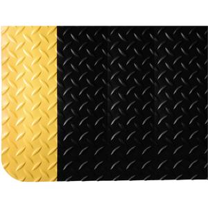 SpongeCote® No. 415 Mats - 2', 3', 75', 9/16", Black/Yellow, PVC, Dry, Solid, Diamond, 1 Year