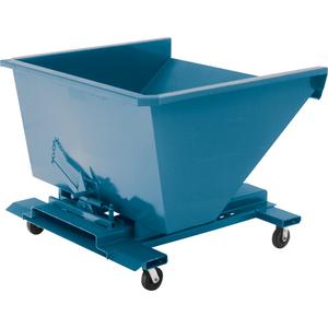 Self-Dumping Hopper - 1 cu.yd., 10 ga., Steel, Blue, 40.25", 63.125", 42.5"