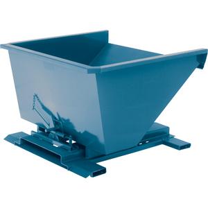 Self-Dumping Hopper - 3/4 cu.yd., 3 ga., Steel, Blue, 36.25", 57.5625", 42.25"