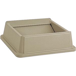 Untouchable® Containers - Plastic/Polyethylene, Swing Lid, 19-3/4"x 19-3/4", 6 1/4", Beige