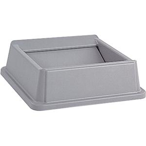Untouchable® Containers - Plastic/Polyethylene, Swing Lid, 19-3/4"x 19-3/4", 6 1/4", Grey