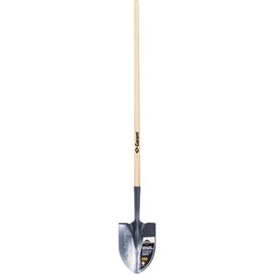 Pro™ Round Point Shovel - 11-1/2 x 8-5/8", Tempered Steel, Wood, Straight, 48"