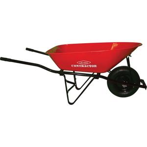 Contractor Wheelbarrow - Steel, Pneumatic, 396 lbs., 6 cu. ft.