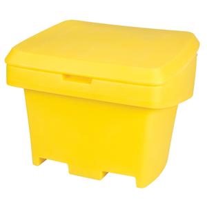 Heavy-Duty Outdoor Salt and Sand Storage Container - 5.5 cu. Ft., Yellow, No Hasp, 24", 30", 500 lbs. (226.796 kg), 24", No Casters, 28 lbs., 1 Year