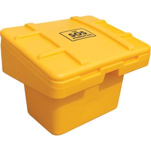 Salt Sand Container SOS™ - 5.5 cu. Ft., 18.5 cu. Ft., 36 cu. Ft., Yellow, Hasp, 24", 30", 500 lbs. (226.8 kg), 24", 500, 5 Years