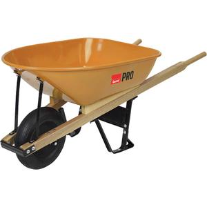 Pro™ Heavy-Duty Wheelbarrow - Steel, Pneumatic, 600 lbs., 6 cu. ft., 62.75 x 27  x 27.25