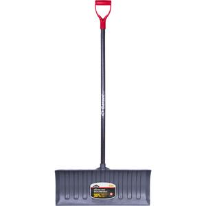 Pro™ Snow Pusher - Polypropylene, 26", 13-1/4", 45", Wood, D-Grip, Not Included