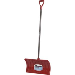 Nordic™ Snow Pusher - Polypropylene, 20-3/4", 13-1/4", 46", Wood, D-Grip, Not Included