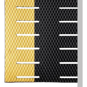 Kushion Walk No. 475 Mats - 2', 60', 3/8", Black/Yellow, PVC, Dry, Wet/Oily, Drainage Mat, Slotted, Slotted Pattern, Anti-Fatigue Mat