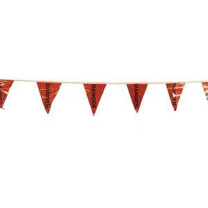 Pennants - Red, 60', Danger, 12" x 18"