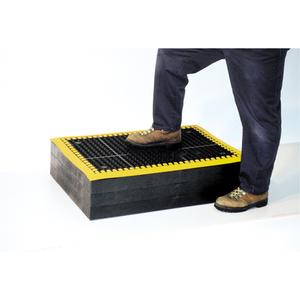 Add-A-Level® Work Platform Mats - 2', 3', 5-1/2', 8', 7/8", Black, Rubber, Wet/Dry, Drainage, Slotted