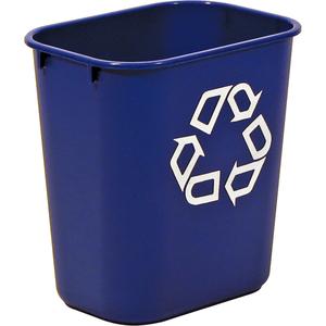 Recycling Container - Deskside, 13-5/8 US Qt., Plastic, 12.125", 11.375", 8.25"