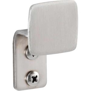 Clothes Hooks - Stainless steel, 11, Satin, 1 1/4" x 1 1/4" hook projects 1 1/8" from wall