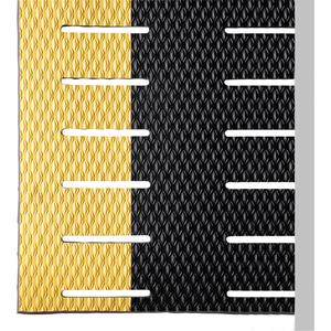 Kushion Walk No. 475 Mats - 3', 60', 3/8", Black/Yellow, PVC, Dry, Wet/Oily, Drainage Mat, Slotted, Slotted Pattern, Anti-Fatigue Mat