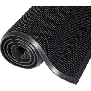 Mat-A-Dor™ Mat - 2-2/3', 3-1/4', Scraper, 5/8", Black, Rubber, Medium-Duty, Finger Tip Style