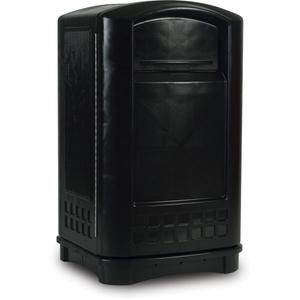 Plaza® Containers - 50 US gal., Plastic, Black, 42" x 48"