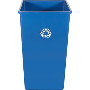 Recycling Station Container - Bulk, 35 US gal., Plastic, Dark Blue, 42" x 48"