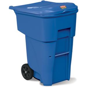 Brute® Roll Out Containers - Curbside, 95 US gal., Polyethylene, 45.6", 36", 27.3", Blue