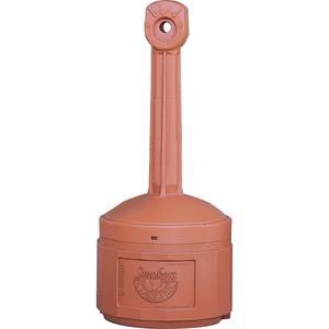 Smoker’s Cease-Fire® Cigarette Butt Receptacle - Free-Standing, 4 US gal., Plastic, 38-1/2", Terra Cotta, 16 1/2"