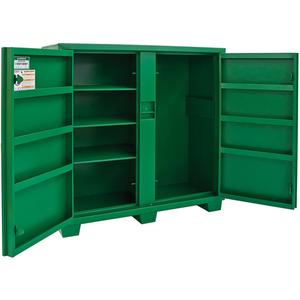 Utility Cabinet - Green, 60", 24", 56", Steel, Pocket with Tang