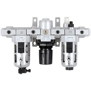 AFRLMI38 3-Piece Intermediate Air Filter, Regulator & Lubricator - 3/8" NPT, 145 PSI, 32 ml (1.08 oz.), 57 ml (1.93 oz.), 71 CFM (2000 LPM), 1/8"