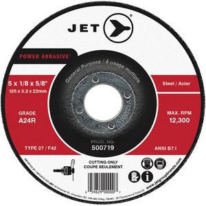 Power Abrasive Cut-Off Wheel - 4", 1/8", 5/8", 15200, 27, A24R