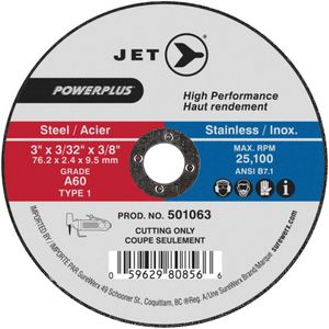 POWERPLUS Cut-Off Wheel - 3", 3/32", 3/8", 25100, 1, A60