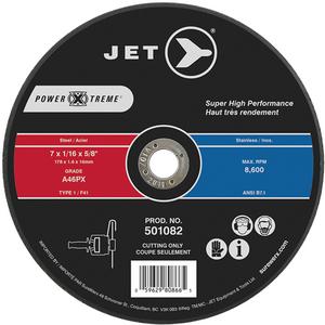 POWER-XTREME Cut-Off Wheel - 7", 1/16", 5/8", 8600, 1, A46PX, Cutting, Stainless Steel; Steel, Circular Saws
