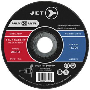 POWER-XTREME Cut-Off Wheel - 010-LQLV079 - 7", 1/16", 7/8", 8600, 1, A46PX