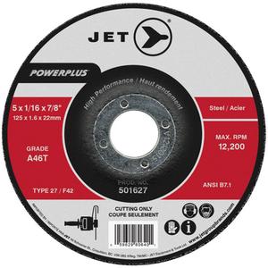 PowerPlus® Cut-Off Wheel - 4-1/2", 1/16", 7/8", 13300, 27, A46T, Cutting, Steel, 13300 RPM