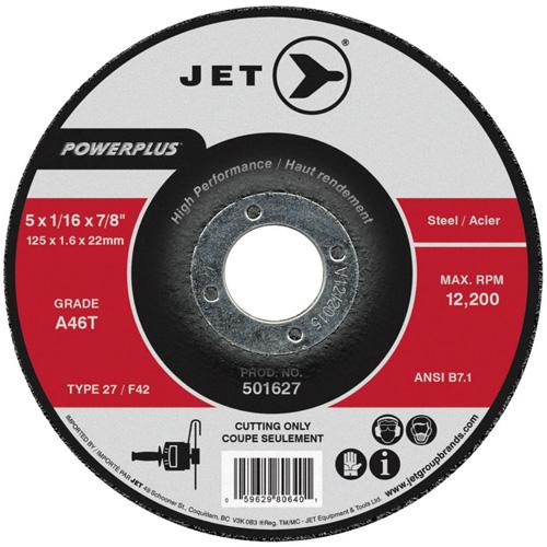PowerPlus® Cut-Off Wheel - 4-1/2", 1/16", 7/8", 13300, 27, A46T, Cutting, Steel, 13300 RPM
