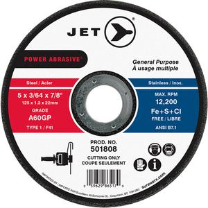 A60GP Power Abrasive Cut Off Wheel - 5", 3/64"/0.045", 7/8", 12000, 1/F41