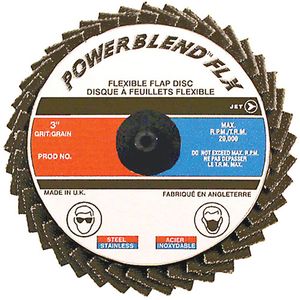 POWERBLEND FLX Roll-on Flap Disc - Z40, 2", Zirconia Alumina, R, 30,000 RPM