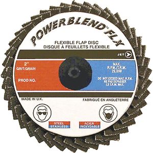 Powerblend FLX Roll-On Flap Disc - 010-LQLV094 - 120, 3", None, Zirconia Alumina