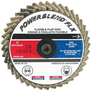 Powerblend FLX Roll-On Flap Disc - 010-LQLV093 - 60, 3", None, Zirconia Alumina