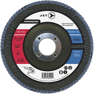 POWERBLEND Flap Disc - Z40, 5", 7/8", Zirconia Alumina, 29, Blending, Fibreglass, Stainless Steel, Steel, 12200 RPM