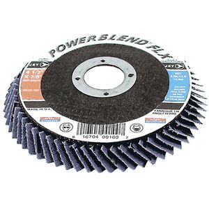 PowerBlend FLX Flexible Flap Disc - Z80, 4-1/2", 7/8", Zirconia Alumina, 27, 13,300 RPM