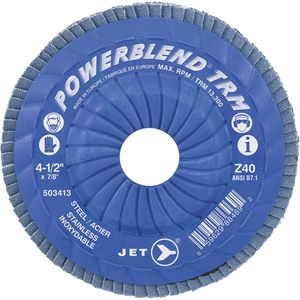 POWERBLEND TRM Trimmable Flap Disc - 010-LQLV166 - Z60, 5", 7/8", Zirconia Alumina, 29, Stainless Steel, Steel, 12,250 RPM
