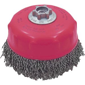 MAXI-CRIMPED Premium Crimped Wire Cup Brush - 010-LQLV236 - 5", 0.023", Steel, 5/8"-11, 8500 RPM