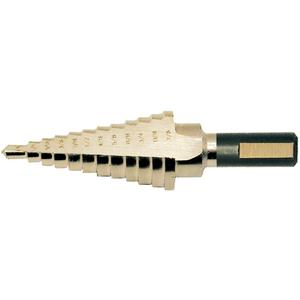 Super Premium Step Drill - High Speed Steel, 1/2", 1/8", 1/32", 3-1/8", 1/4", Bronze Oxide Gold, Step, Steel, 13