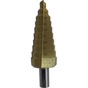 JET-KUT® Super Premium M35 Step Drill - 010-LQLW366 - High Speed Steel, 1/2", 3/16", 1/16", 3-1/8", 1/4"