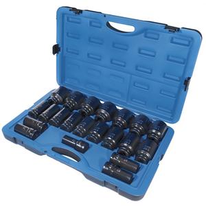PS2134D 6-Point SAE Socket Set - 3/4", Impact, Deep, 21, 1"; 1-1/16"; 1-1/2"; 1-1/4"; 1-1/8"; 1-11/16"; 1-13/16"; 1-15/16"; 13/16"; 1-3/16"; 1-3/4"; 1-3/8"; 15/16"; 1-5/16"; 1-5/8"; 1-7/16"; 1-7/8"; 1-9/16"; 2"; 3/4"; 7/8"